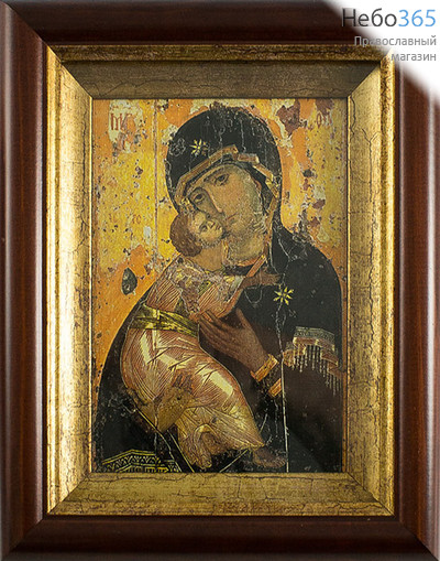  Икона в киоте (Фз) 14х19 (А6), холст, деревянный багет Божией Матери Владимирская №11, фото 1 
