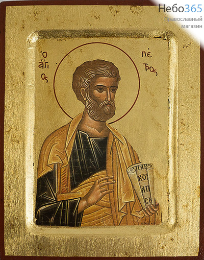 Икона на дереве B 2, 14х18, ручное золочение, с ковчегом Петр, апостол, фото 1 