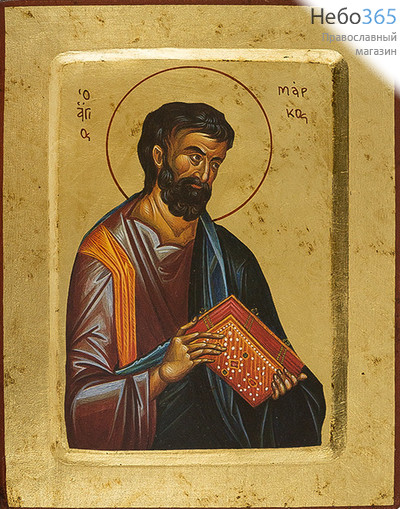  Икона на дереве B 4, 18х24, ручное золочение, с ковчегом Марк, апостол, фото 1 