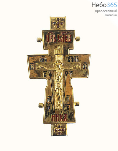  Крест параманный латунный № 1, мощевик, с позолотой, высотой 8,3 см, 2.10.0051лп (5983021), фото 1 