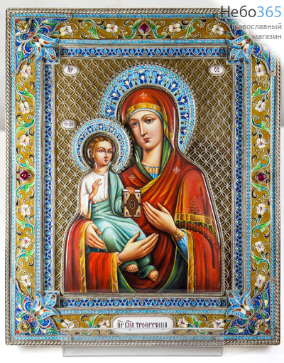 Фото: Троеручица икона Божией Матери. Ростовская финифть. (арт.8441)