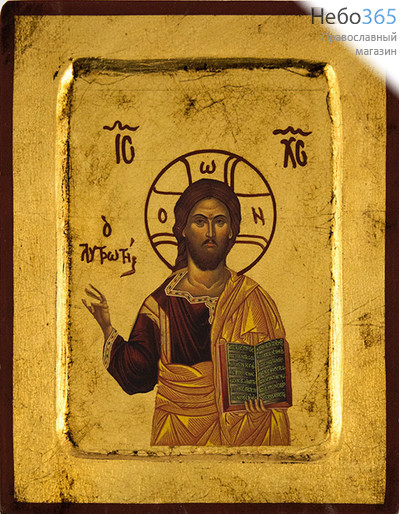  Икона на дереве B 2, 14х18, ручное золочение, с ковчегом Господь Вседержитель (2664), фото 1 