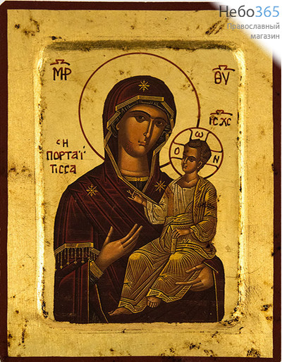  Икона на дереве (Нпл) B 6, 24х31, ручное золочение, с ковчегом Божией Матери Иверская (2324), фото 1 