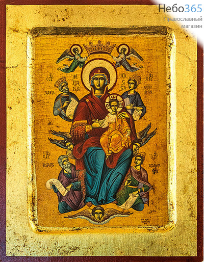  Икона на дереве B 2/S, 14х19, ручное золочение, многофигурная, с ковчегом икона Божией Матери Всецарица (2814), фото 1 
