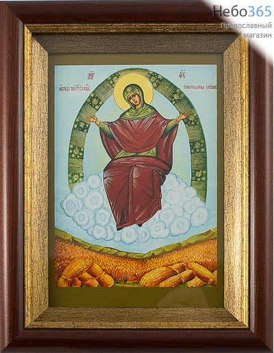  Икона в киоте 17х20,5, холст, деревянный багет икона Божией Матери Спорительница хлебов, фото 1 