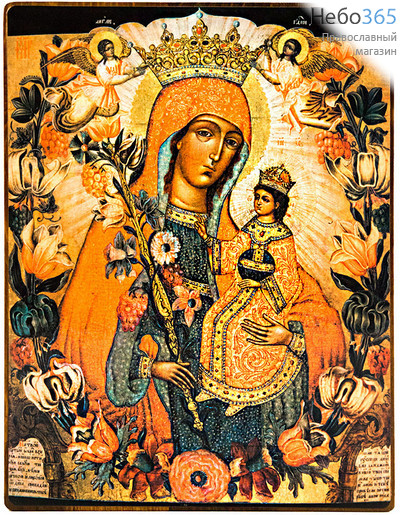  Икона на дереве 16х20, покрытая лаком Божией Матери Неувядаемый Цвет, фото 1 