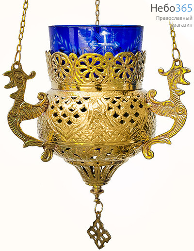  Лампада подвесная бронзовая со стаканом, высотой 20 см, 9688 В / 502934, фото 1 