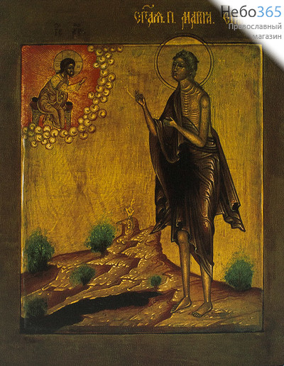  Икона на дереве 30х35-42 см, печать на холсте, копии старинных и современных икон (Су) Мария Египетская, преподобная, фото 1 