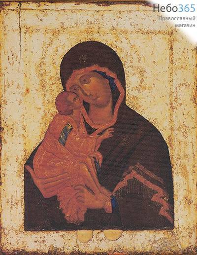  Икона на дереве 15х18 см, печать на холсте, копии старинных и современных икон (Су) икона Божией Матери Донская (15х18 см), фото 1 