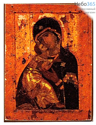  Икона на дереве (Мо) 3х4, на липучке  (уп-10шт) Божией Матери Владимирская, фото 1 