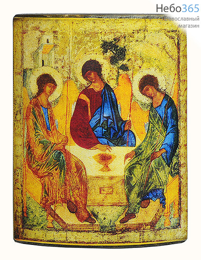  Икона на дереве (Пин) 13х17,13х18,13х21, печать на холсте, выпуклая (№57) Святая Троица, фото 1 