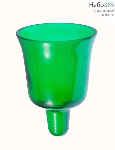  Стакан для лампад стеклянный зеленый № 2 г, из гладкого стекла, объёмом 80 мл, с конусом, фото 1 