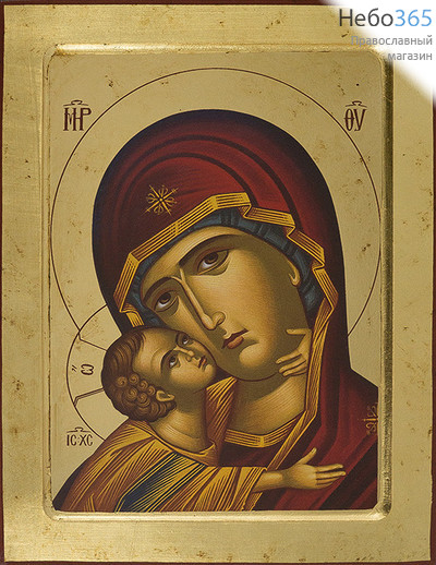  Владимирская икона Божией Матери. Икона на дереве 24х30х1,9 см, золотой фон, с ковчегом, фото 1 