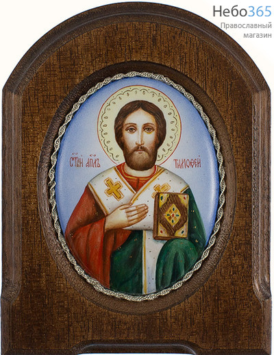  Тимофей, апостол. Икона писаная  6х8,5, эмаль, скань, фото 1 