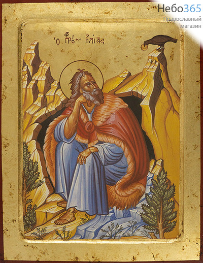  Илия, пророк. Икона на дереве, 36х46х2,5 см, ручное золочение, с ковчегом (B12) (Нпл), фото 1 
