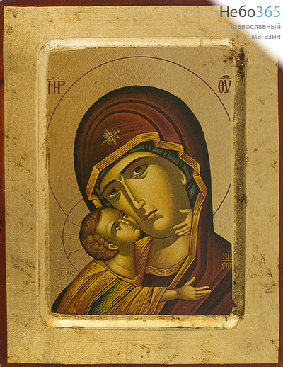  Икона на дереве B 2 NB, 14х19, с ковчегом, основа МДФ икона Божией Матери Владимирская (фрагмент) (2515), фото 1 