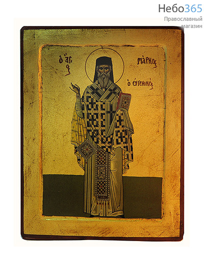  Икона на дереве (Нпл) B 6/S, 24х30 см., ручное золочение, многофигурная, с ковчегом Марк Евгеник, архиепископ Ефесский (2494), фото 1 