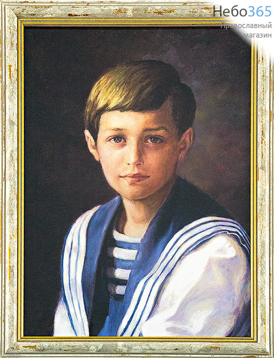  Портрет 20х30, холст, портреты святых, в пластиковой раме без стекла Царевич Алексий (в матроске), фото 1 
