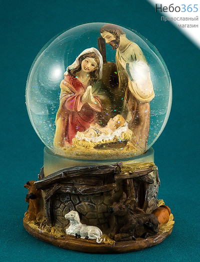  Сувенир рождественский композиция в шаре, диаметром 10 см, 44235 / ZY16317К-6, фото 1 