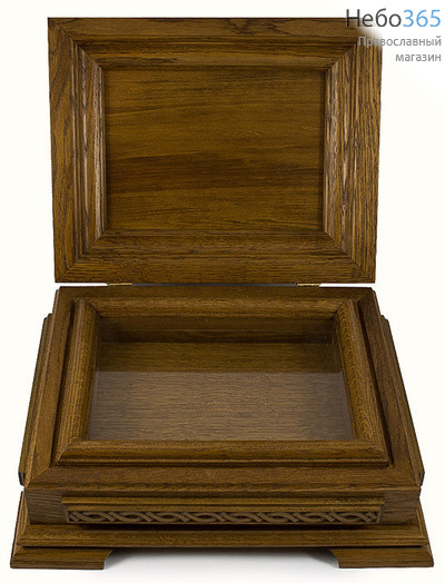  Мощевик - ковчег деревянный резной, из дуба и сосны, с резными деталями из липы, 33,5 х 27 х 14 см, фото 2 