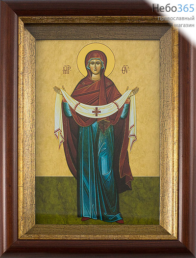  Икона в киоте (Фз) 16х22 (А5), холст, деревянный багет Божией Матери Покров №276, фото 1 