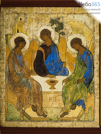  Икона на ткани 30х60 см, 35х45 см, с подвесом (СтЛ) Святая Троица, (35х45), фото 1 
