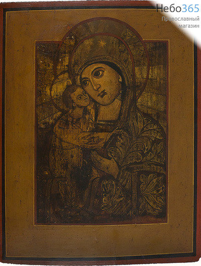  Владимирская икона Божией Матери. Икона писаная 28х35, цветной фон, без ковчега, фото 1 