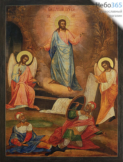  Воскресение Христово. Икона на дереве 24х17 см, печать на левкасе, золочение (ВХ-03) (Тих), фото 1 