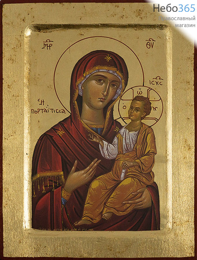  Иверская икона Божией Матери. Икона на дереве 18х24х2,2 см, ручное золочение, с ковчегом (Нпл) (B4), фото 1 