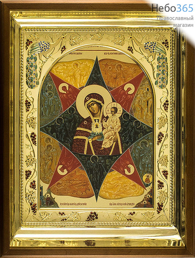 Икона в киоте (ОГ) 30х40 (с киотом 42х50), полиграфия, тиснение, стразы, деревянный багет, фото 1 