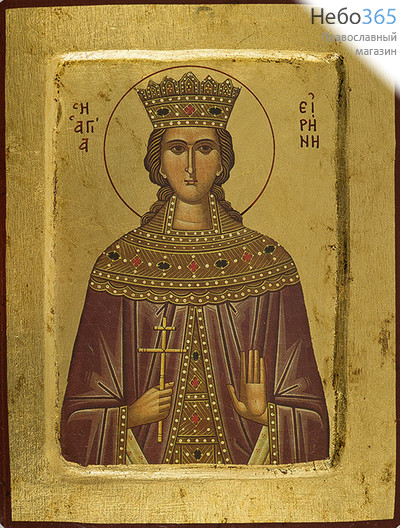  Икона на дереве B 4, 18х24, ручное золочение, с ковчегом Ирина Македонская, великомученица, фото 1 