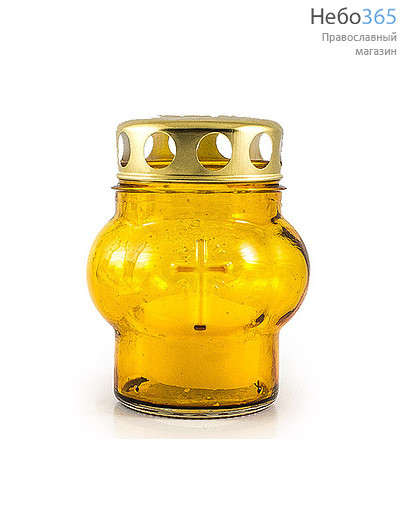  Лампада неугасимая S 58, в ассортименте , с парафиновой свечой цвет: желтый, фото 1 