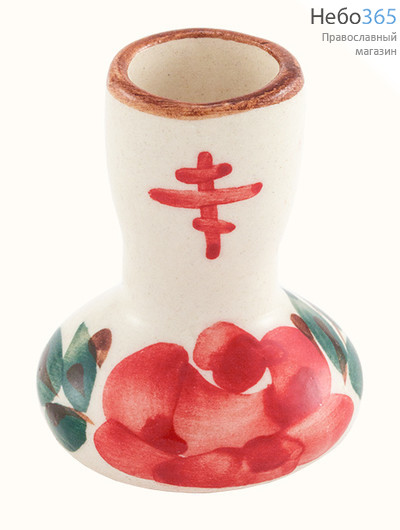  Подсвечник керамический "Капля", с цветной или частично цветной росписью, высотой 3,5 см (в уп. - 10 шт), фото 1 