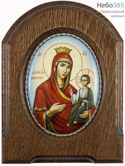  Иверская икона Божией Матери. Икона писаная 6х8,5 (с основой 10,5х14), эмаль, скань (Гу), фото 1 