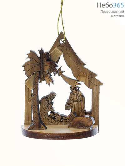  Вертеп рождественский из оливы , изготовлен в Вифлееме, резной, высотой 7-8 см, в ассортименте, фото 1 