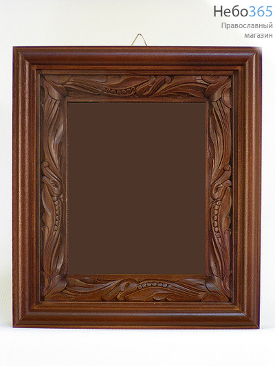  Киот деревянный (Г) для иконы 13х16, с резьбой внутренней рамы бутон, фото 1 