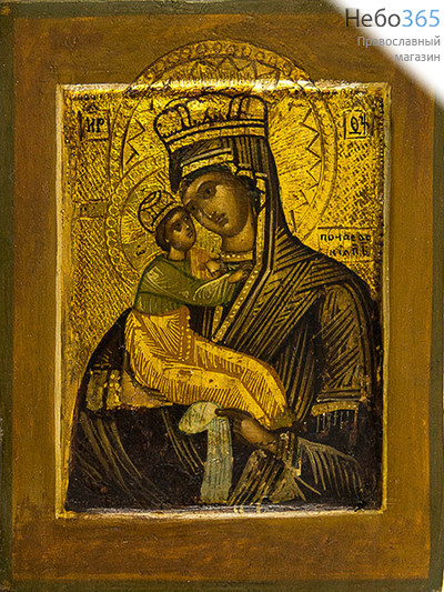  Икона писаная 8,5х11 Божией Матери Почаевская, 19 век, фото 1 