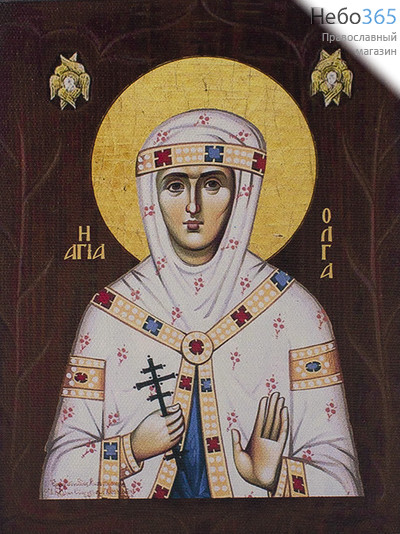  Икона на дереве 15х18, печать на холсте, копии старинных и современных икон Ольга, равноапостольная, фото 1 