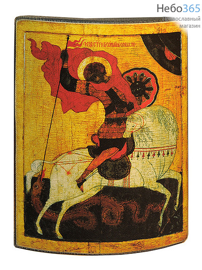  Икона на дереве (Пин) 13х17,13х18,13х21, печать на холсте, выпуклая (№57) Георгий Победоносец, великомученик (1), фото 1 
