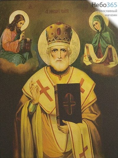  Икона на дереве 20х25, печать на холсте, копии старинных и современных икон Николай Чудотворец святитель, фото 1 