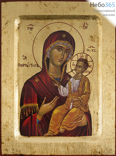  Икона на дереве B 2, 14х18, ручное золочение, с ковчегом икона Божией Матери Иверская (Вратарница) (2334), фото 1 