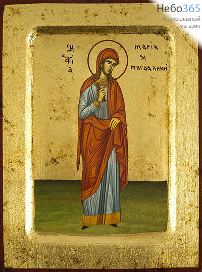  Икона на дереве B 2, 14х18, ручное золочение, с ковчегом Мария Магдалина, равноапостольная, фото 1 