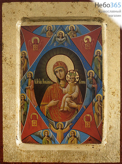  Икона на дереве B 2, 14х18, ручное золочение, с ковчегом икона Божией Матери Неопалимая Купина, фото 1 