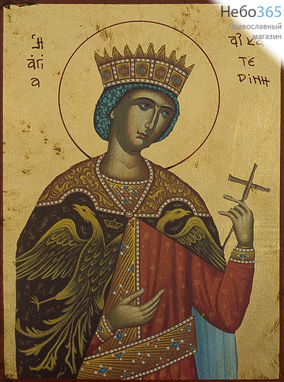  Икона на дереве B 3, 13х19, ручное золочение, без ковчега Екатерина, великомученица, фото 1 