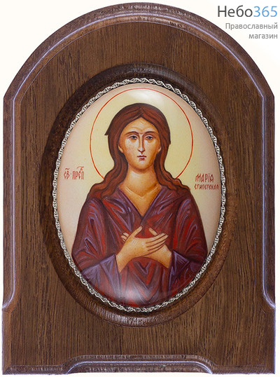  Мария Египетская, преподобная. Икона писаная 6,5х8,5 см (с основой 10,5х14 см), эмаль, скань (Гу), фото 1 