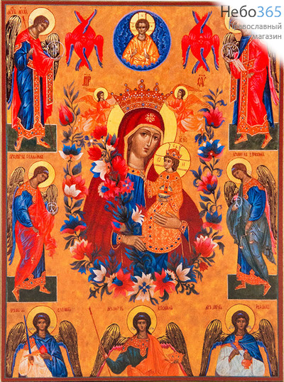  Икона на дереве 14х19, копии старинных и современных икон, в коробке икона Божией Матери Неувядаемый Цвет, фото 1 