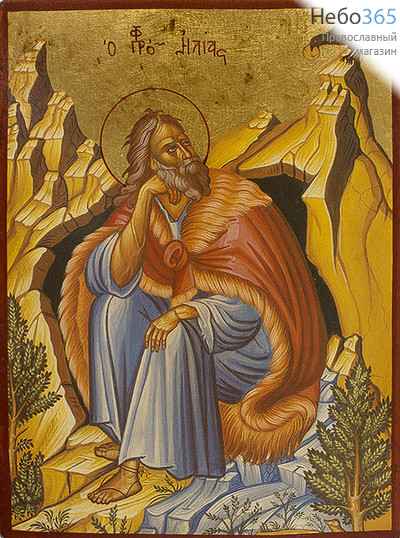  Икона на дереве, 13х19 см, ручное золочение, без ковчега (B 3) (Нпл) Илия, пророк (2225), фото 1 