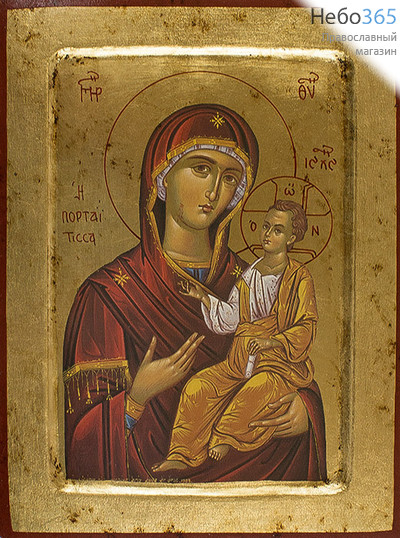  Икона на дереве (Нпл) B 4, 18х24, ручное золочение, с ковчегом икона Божией Матери Иверская, фото 1 
