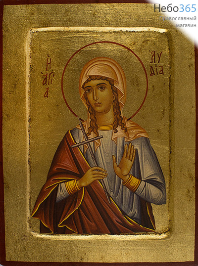  Икона на дереве (Нпл) B 4, 18х24, ручное золочение, с ковчегом Лидия Иллирийская, мученица (3126), фото 1 