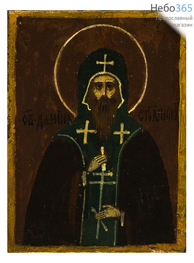  Даниил Столпник, преподобный. Икона писаная  5х6,5, 19 век, фото 1 